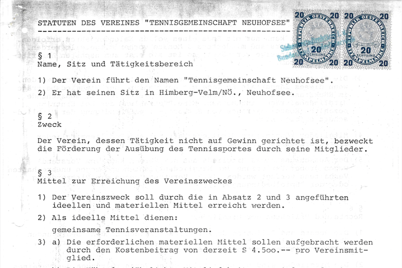 Screenshot des ersten Absatzes unserer Statuten